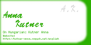 anna kutner business card